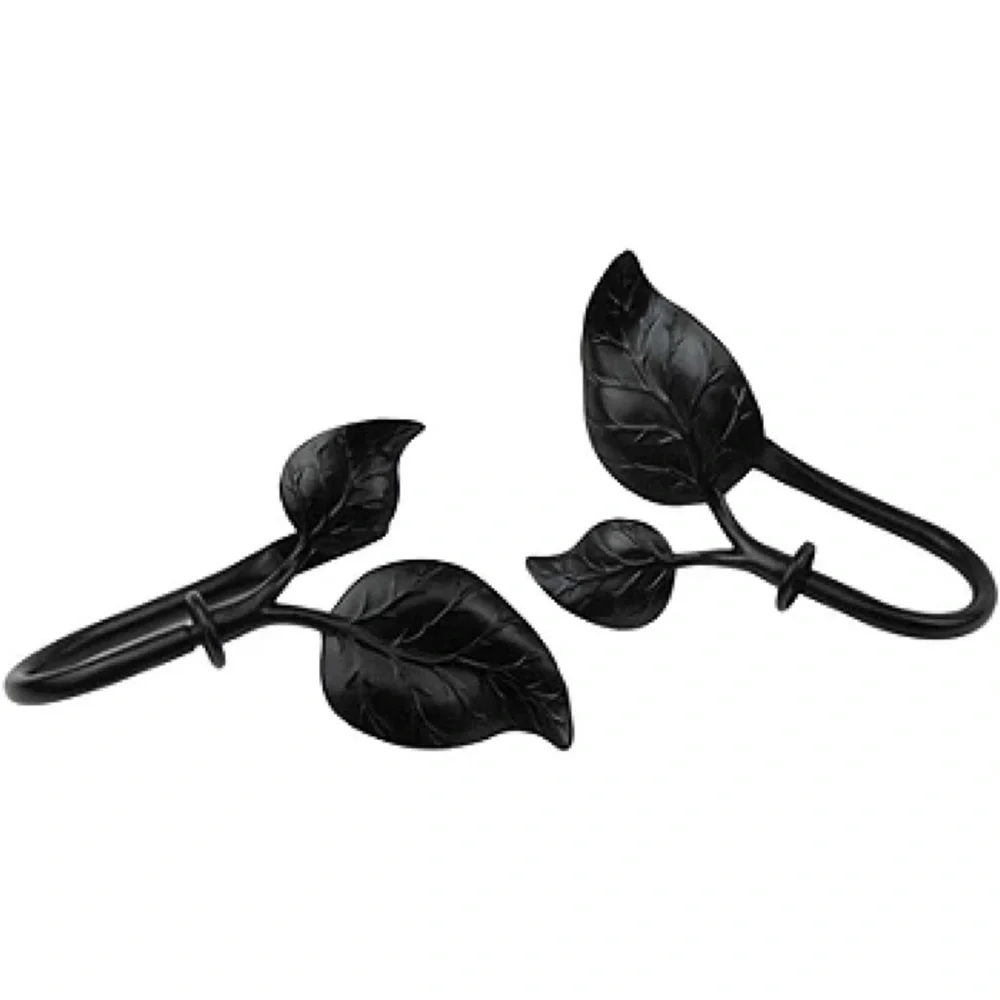 NEW Rod Desyne Ivy 2-PC. Curtain Holdback Black Metal